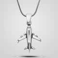 Men's 925 sterling silver airplane pendant necklace