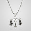 Men's oxidized 925 sterling silver scales of justice pendant necklace
