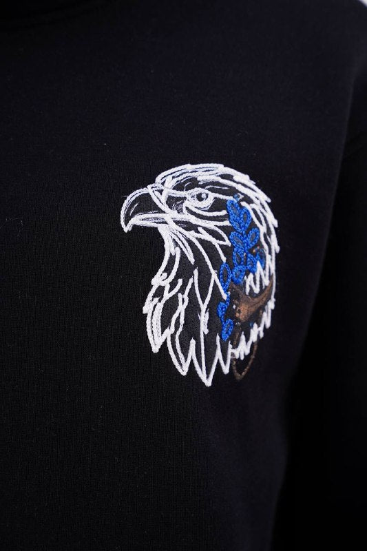 Blue Eagle Wings Graphic Oversized Hoodie in Black - detail