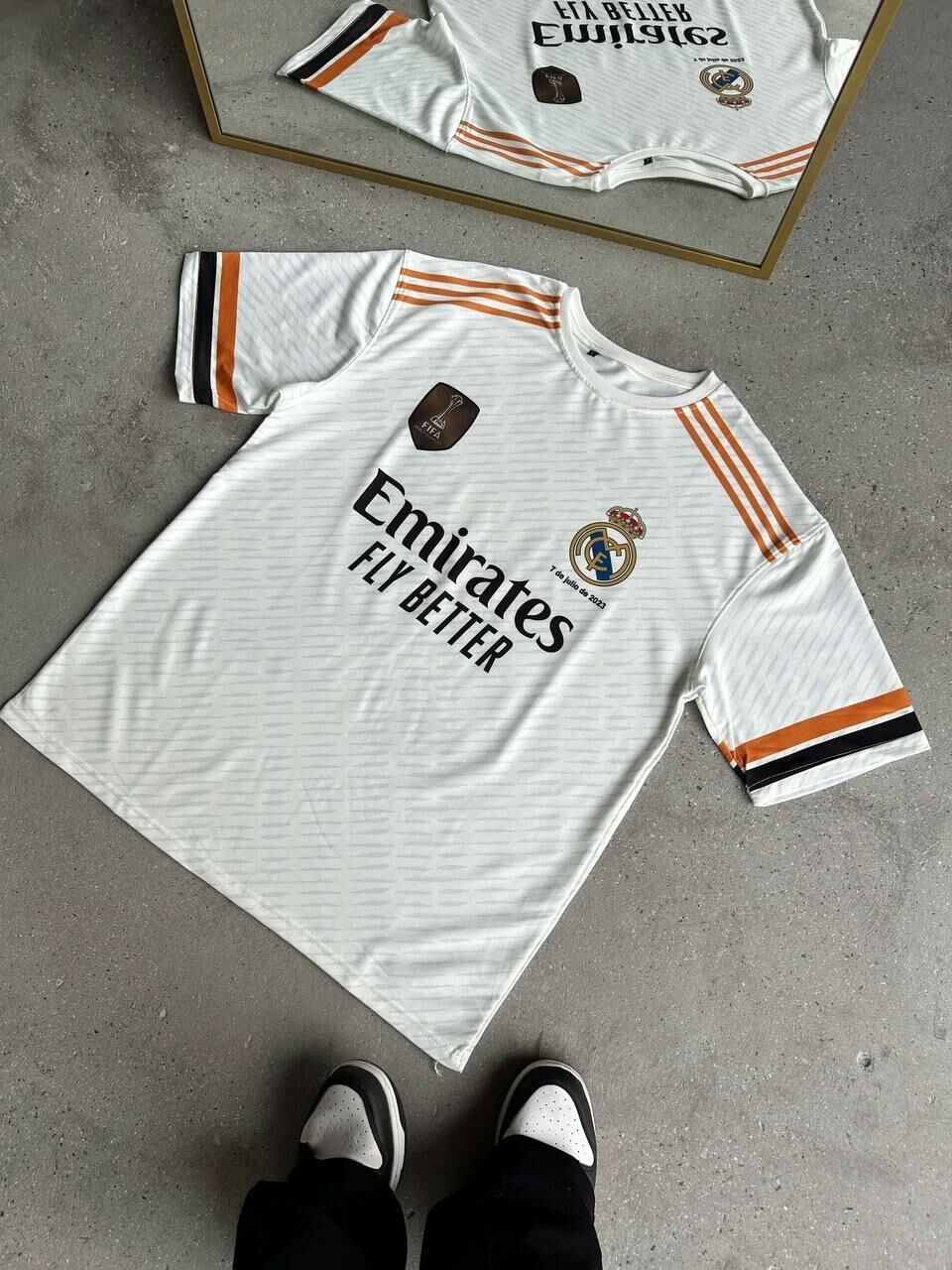 Real Madrid Oversized T-shirt with Logo - Lycra Blend Fabric for Comfort
