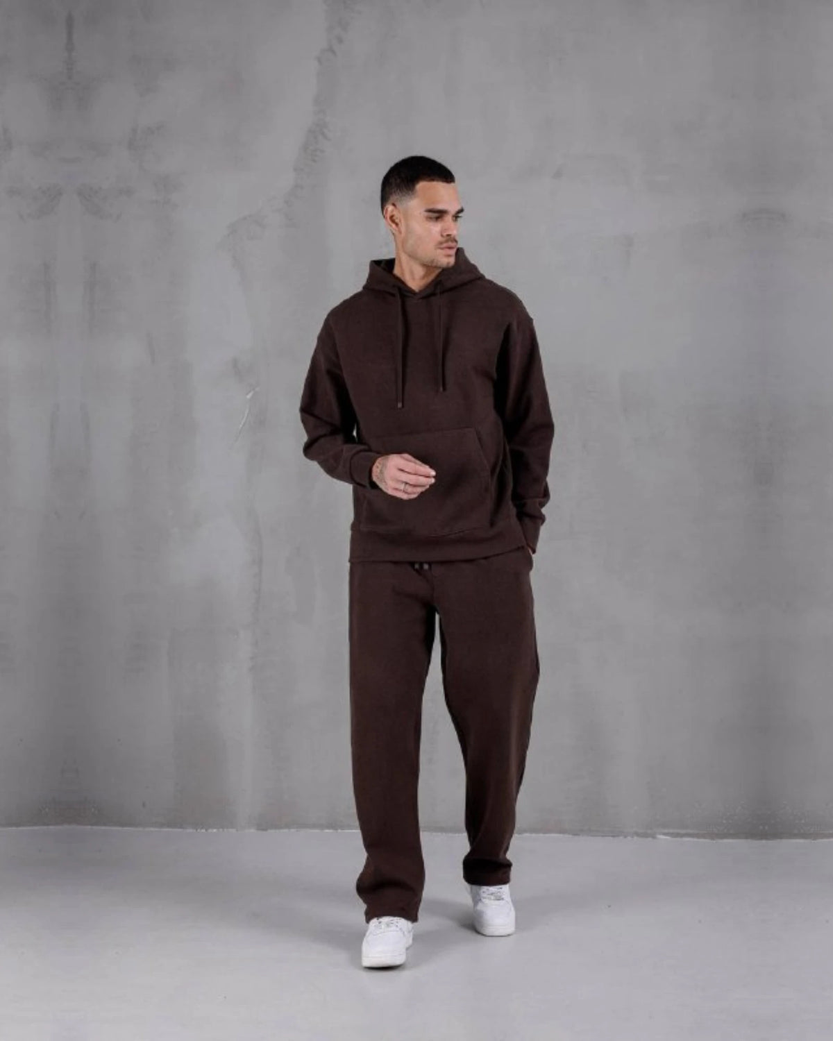 Recycled Knit Baggy Jogger Pants in brown, photo 2
