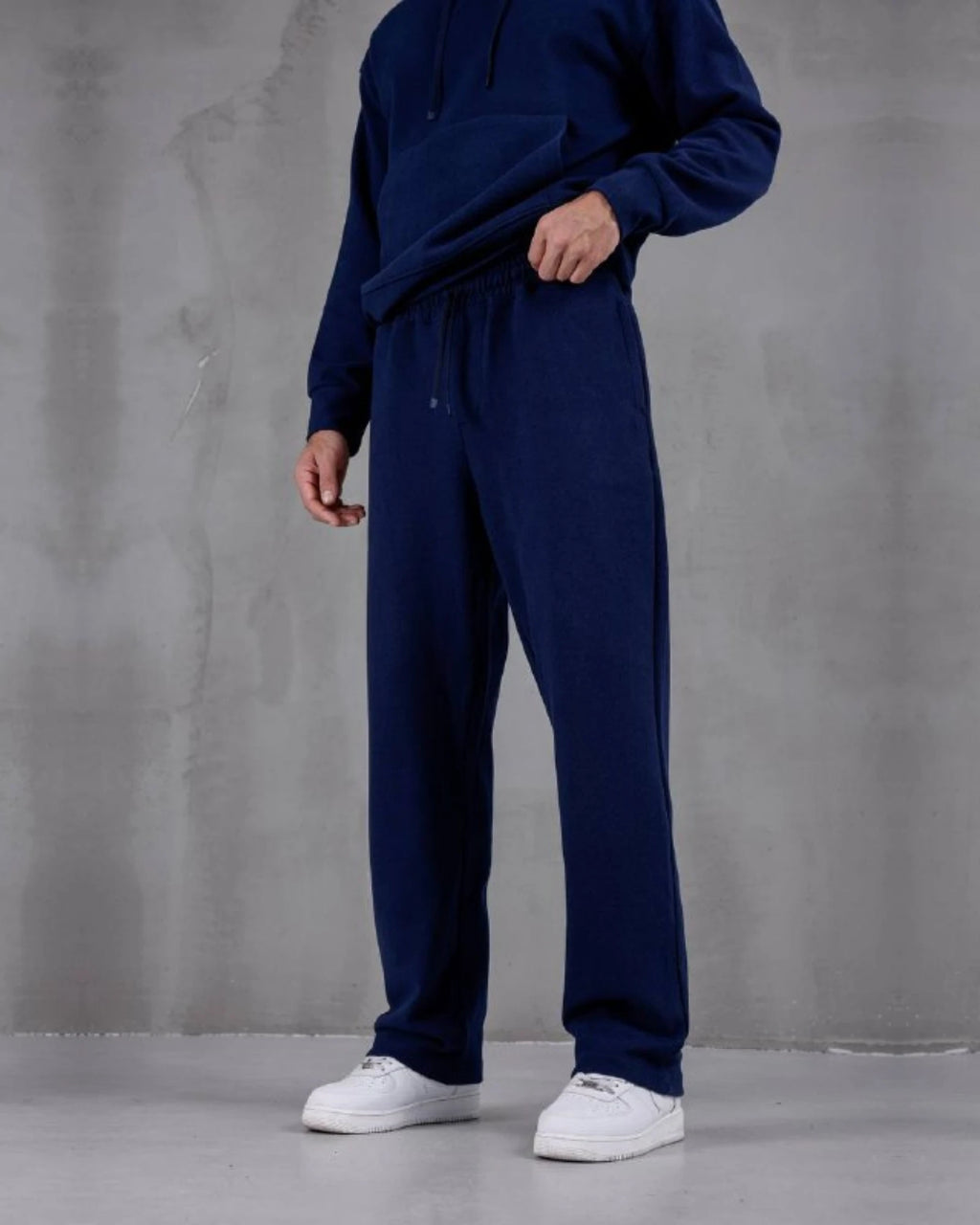 Recycled Knit Baggy Jogger Pants in navy, photo 3