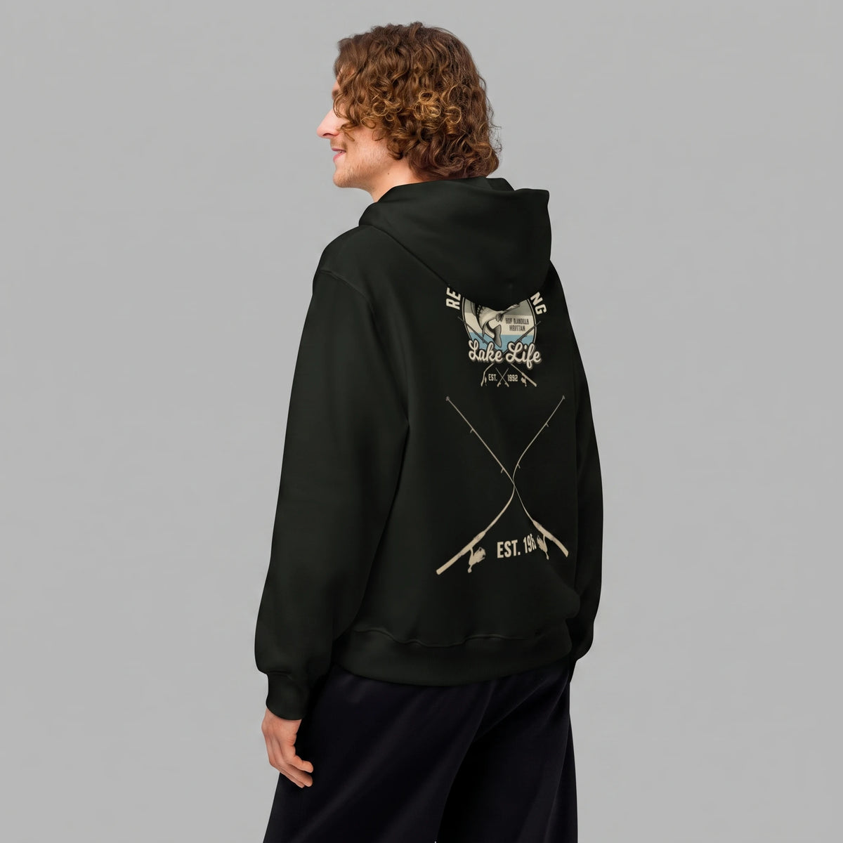 Retro Bass Fishing Oversized Hoodie