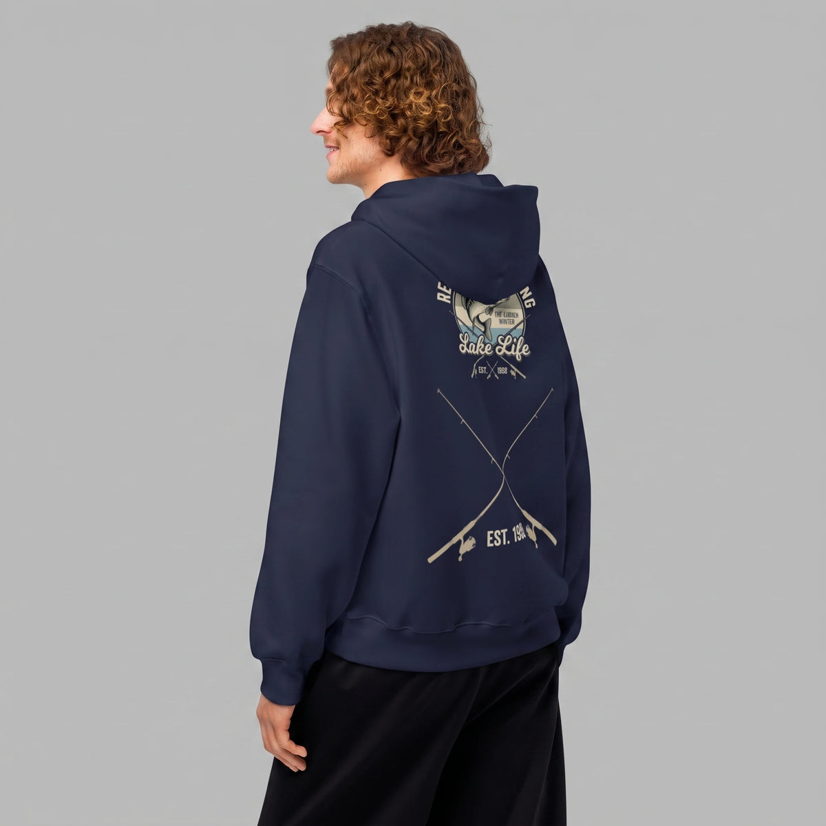 Retro Bass Fishing Oversized Hoodie