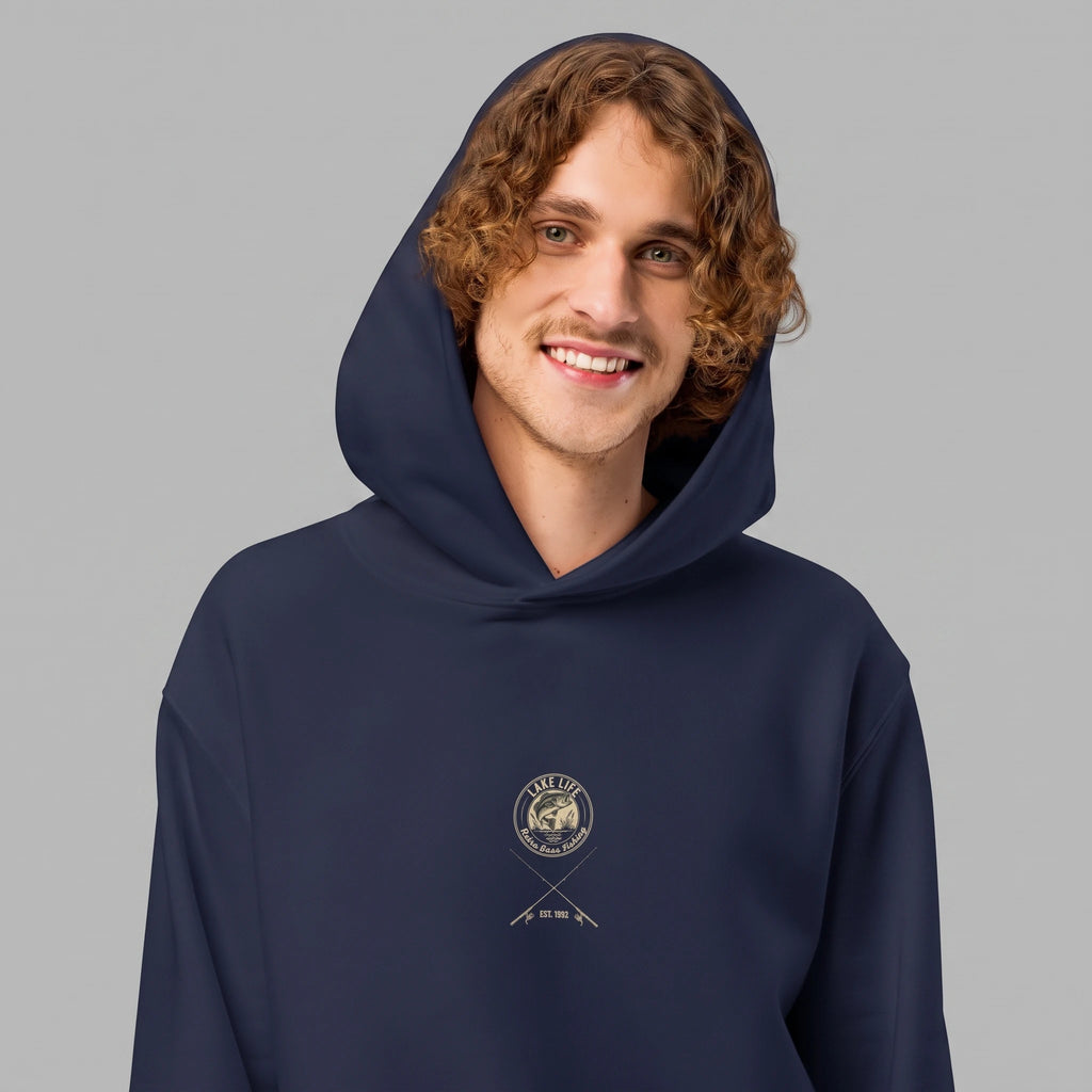 Retro Bass Fishing Oversized Hoodie