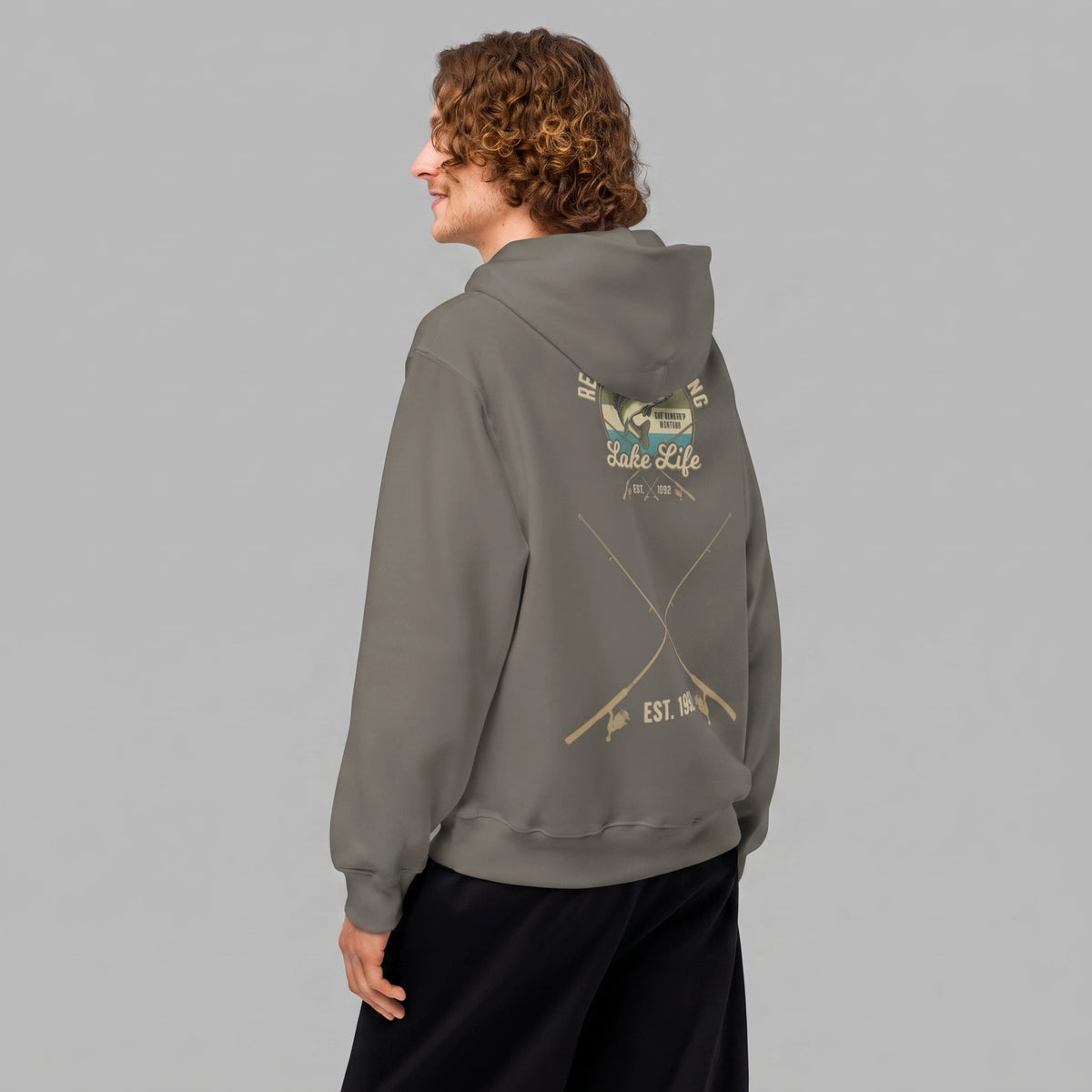 Retro Bass Fishing Oversized Hoodie
