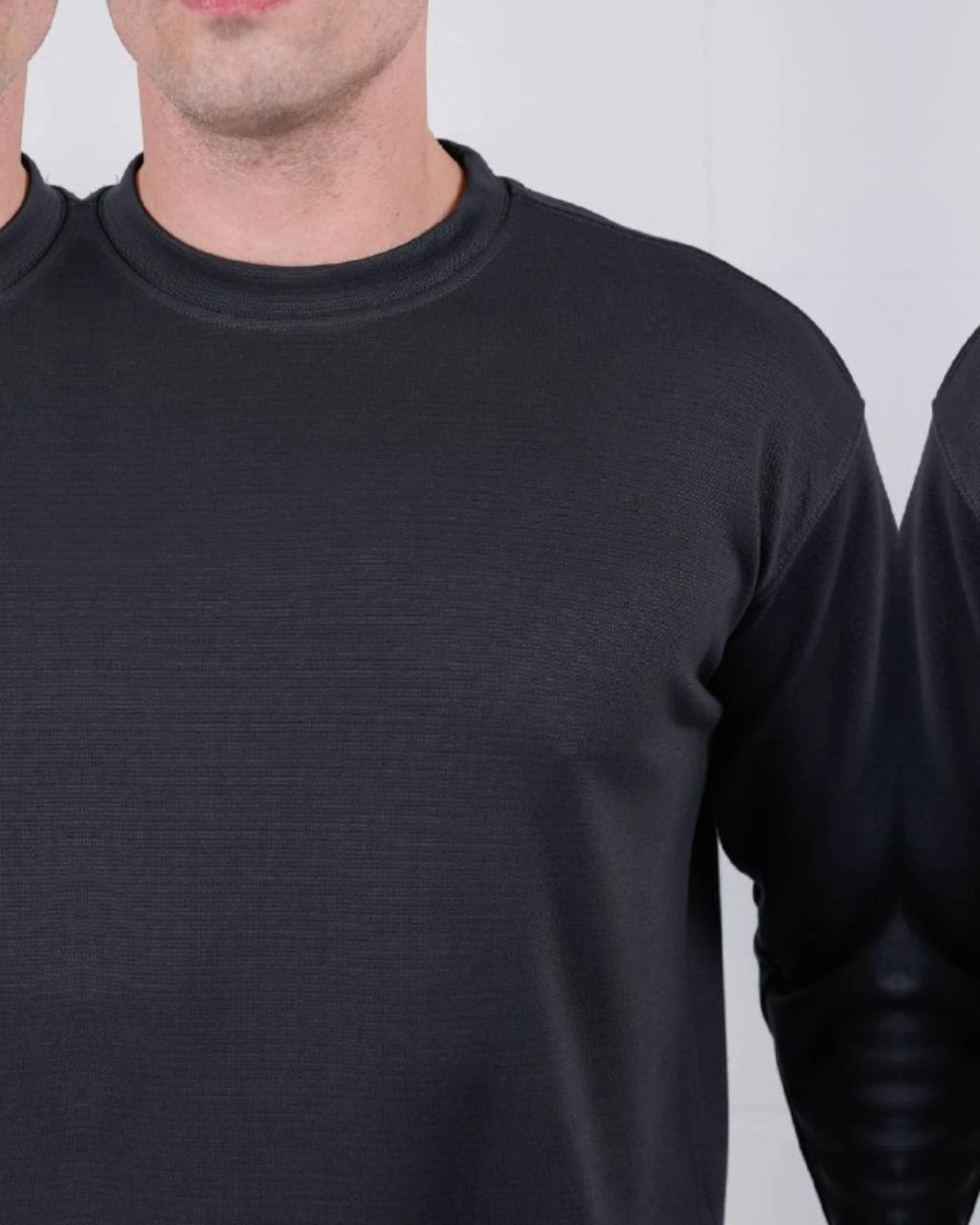 Ribbed Crew Neck Sweatshirt in anthracite, photo 2
