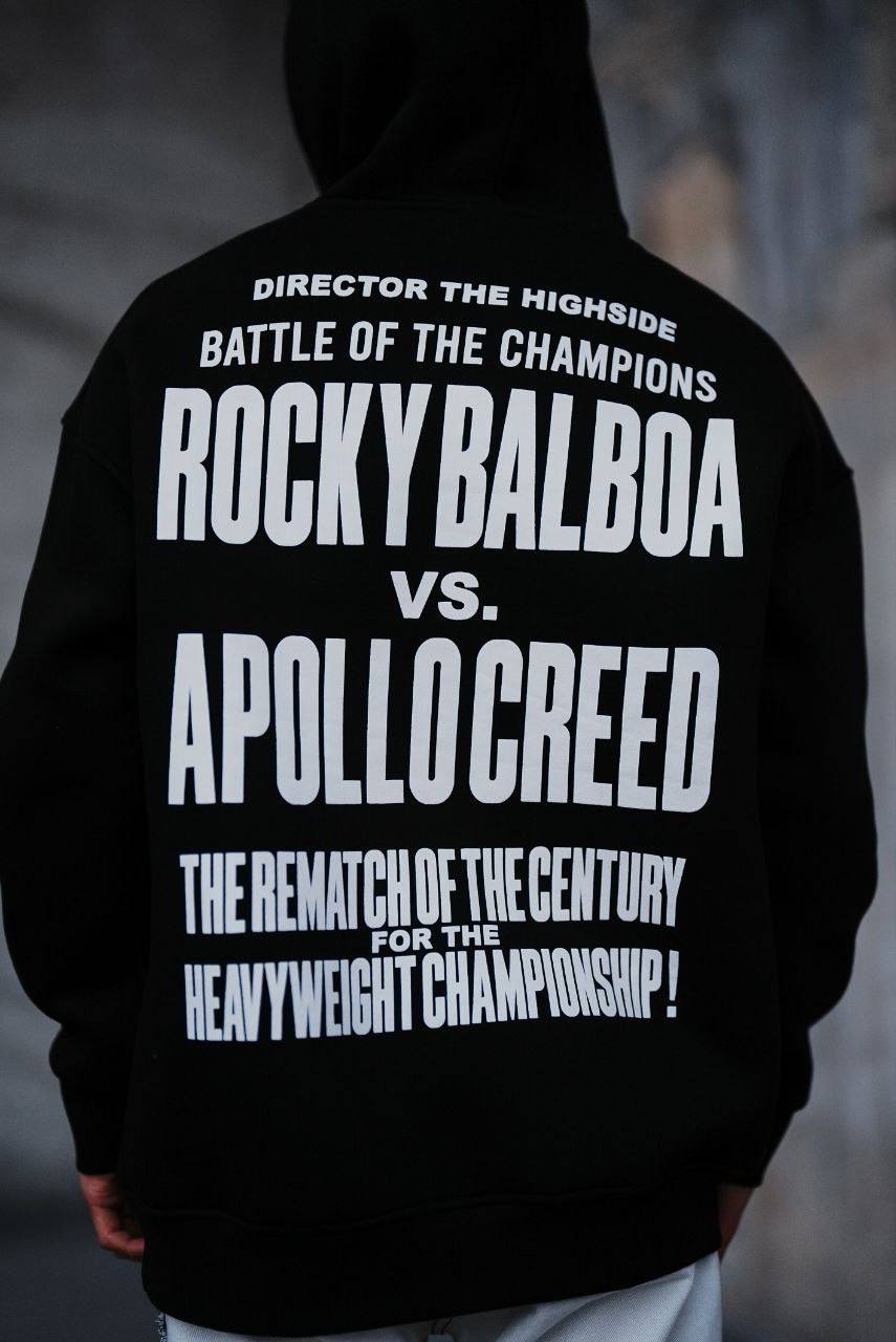 Oversize 'Rocky Balboa vs. Apollo Creed' Graphic Hoodie - Boxing Match Sweatshirt