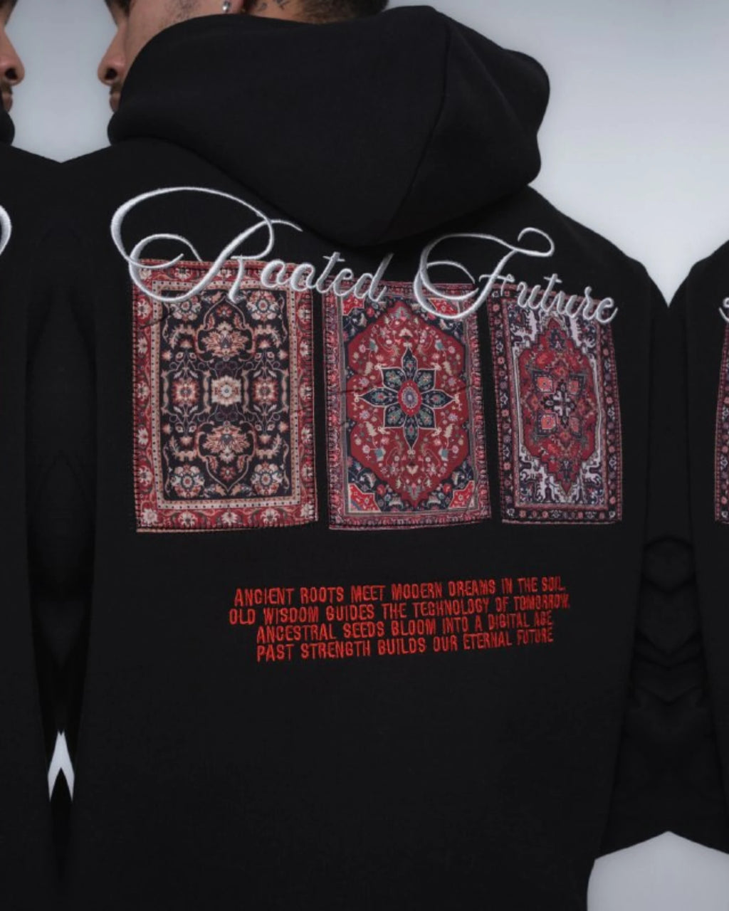 Rooted Future Oversized Hoodie in black, photo 3