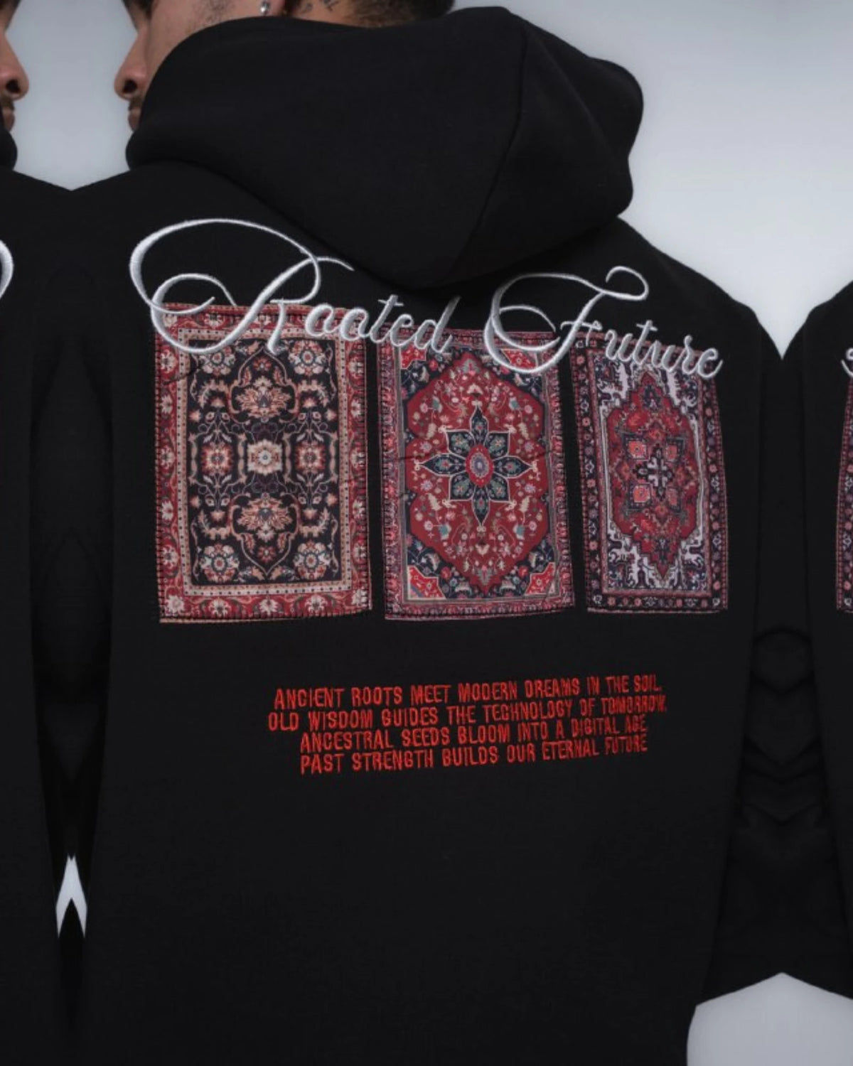 Rooted Future Oversized Hoodie in black, photo 3