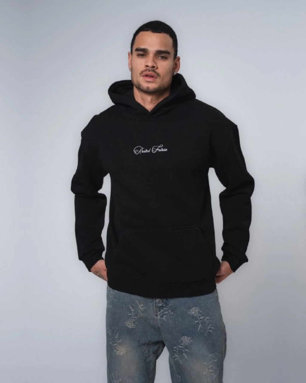 Rooted Future Oversized Hoodie in black, photo 4