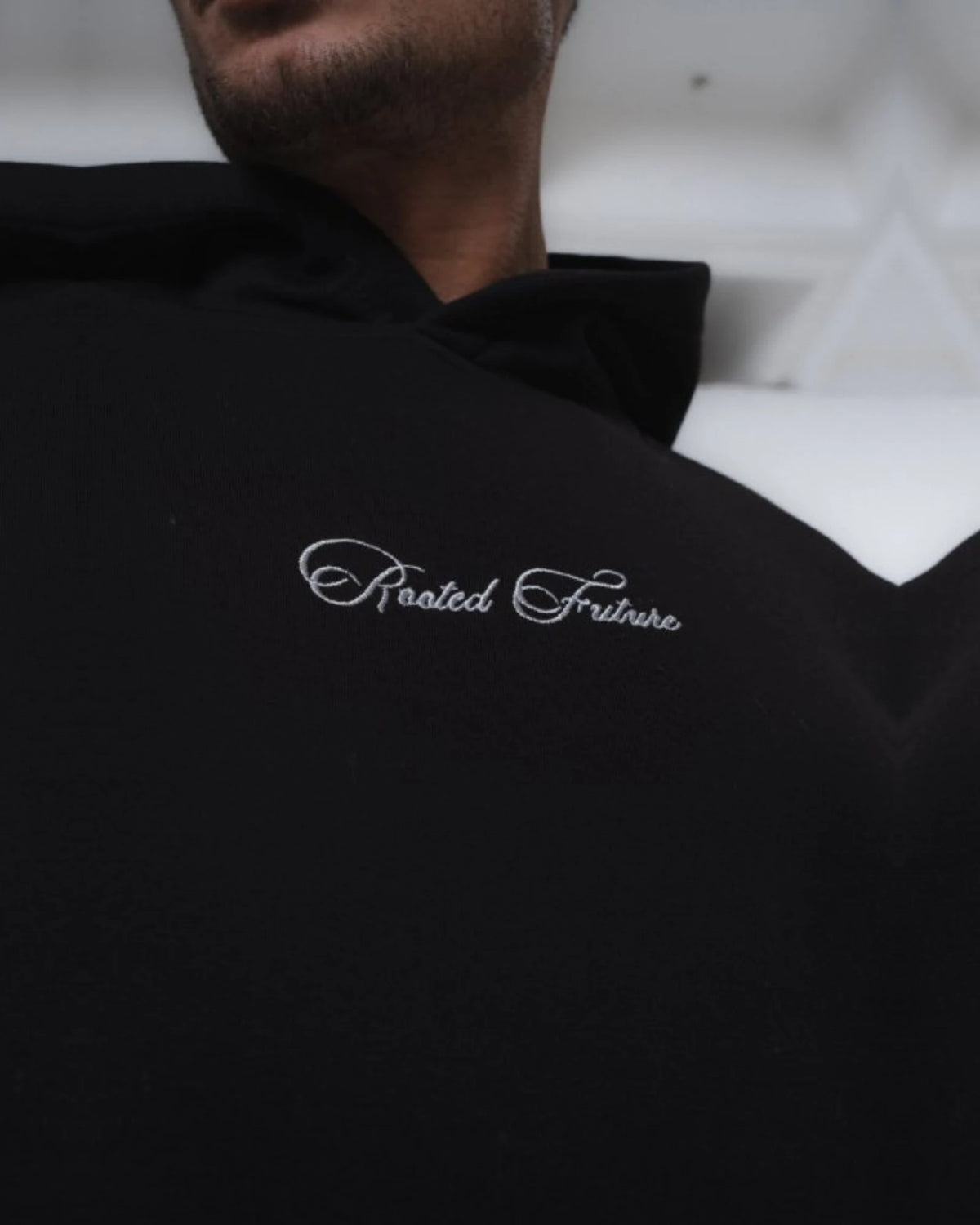 Rooted Future Oversized Hoodie in black, photo 5