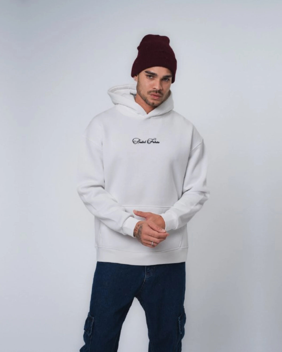 Rooted Future Oversized Hoodie in white, photo 3