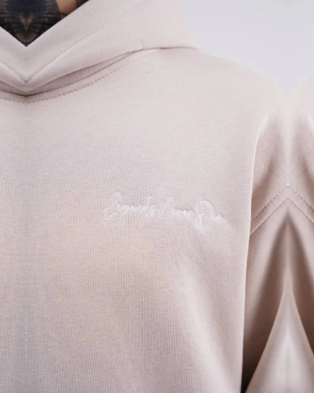 Sabr Arabic Calligraphy Oversized Hoodie in beige, photo 6