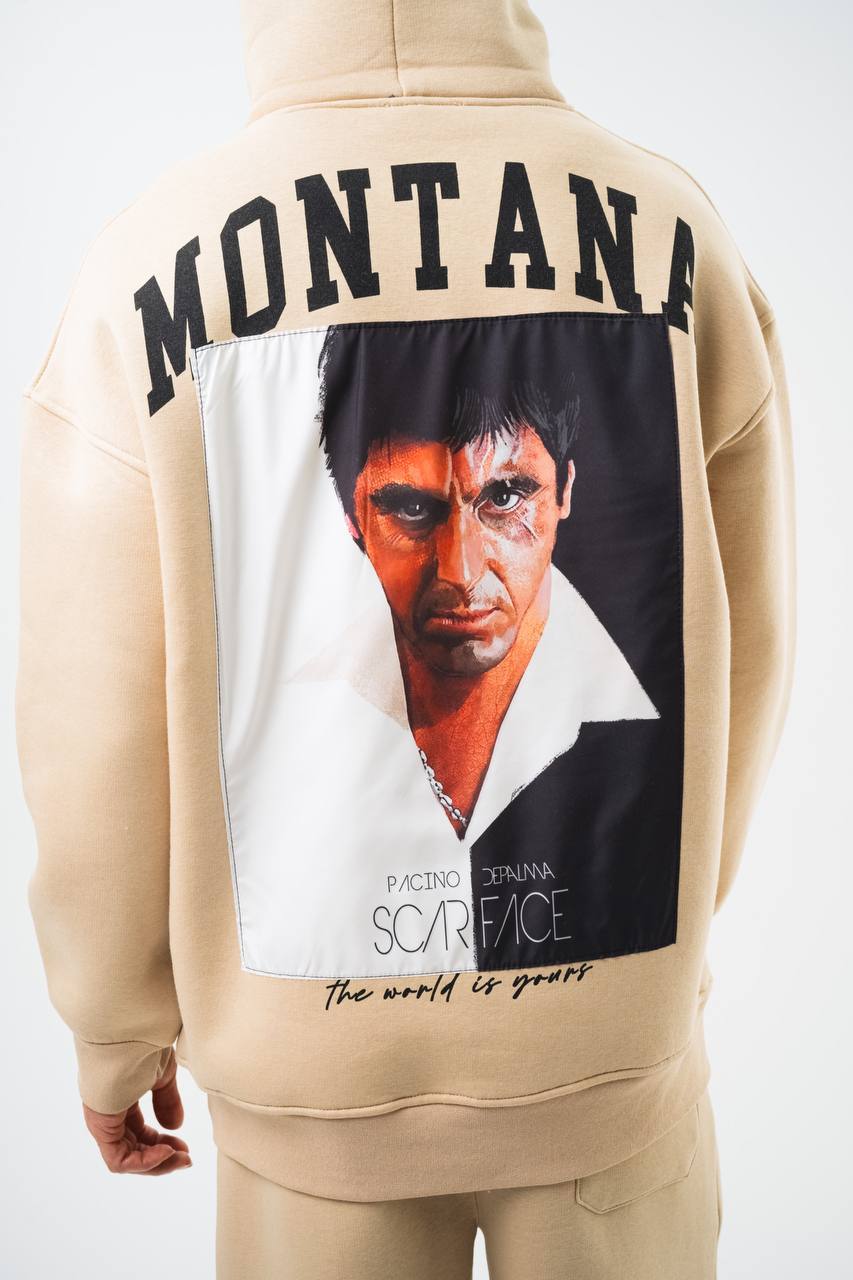 Oversize 'Scarface' Hoodie - Tony Montana Graphic Sweatshirt 'The World is Yours'