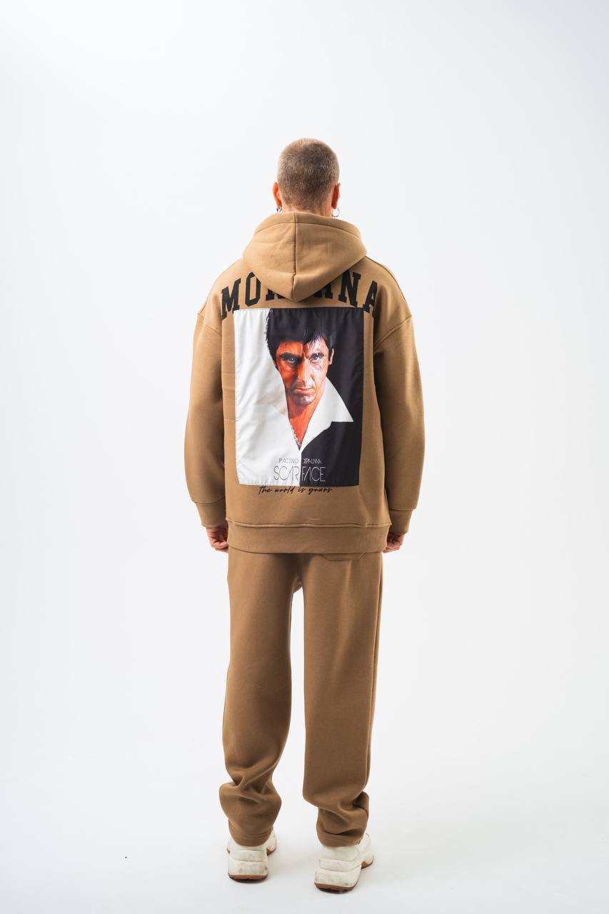 Oversize 'Scarface' Hoodie - Tony Montana Graphic Sweatshirt 'The World is Yours'