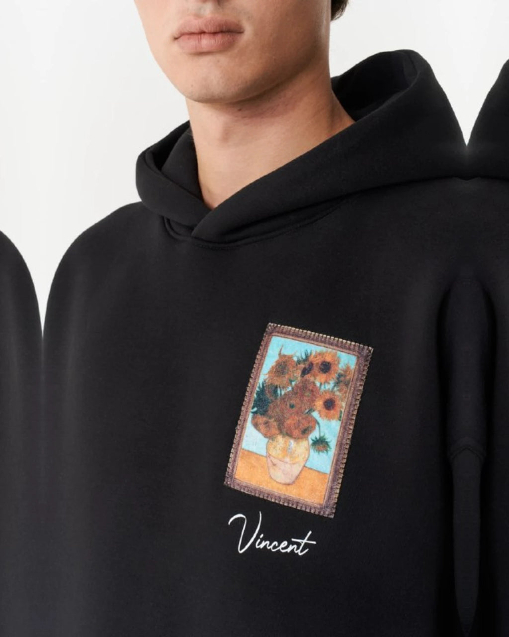 Van Gogh Painter Collage Oversized Hoodie in Black - detail
