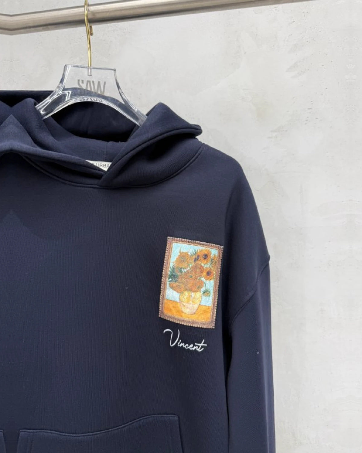 Van Gogh Painter Collage Oversized Hoodie in Navy - detail
