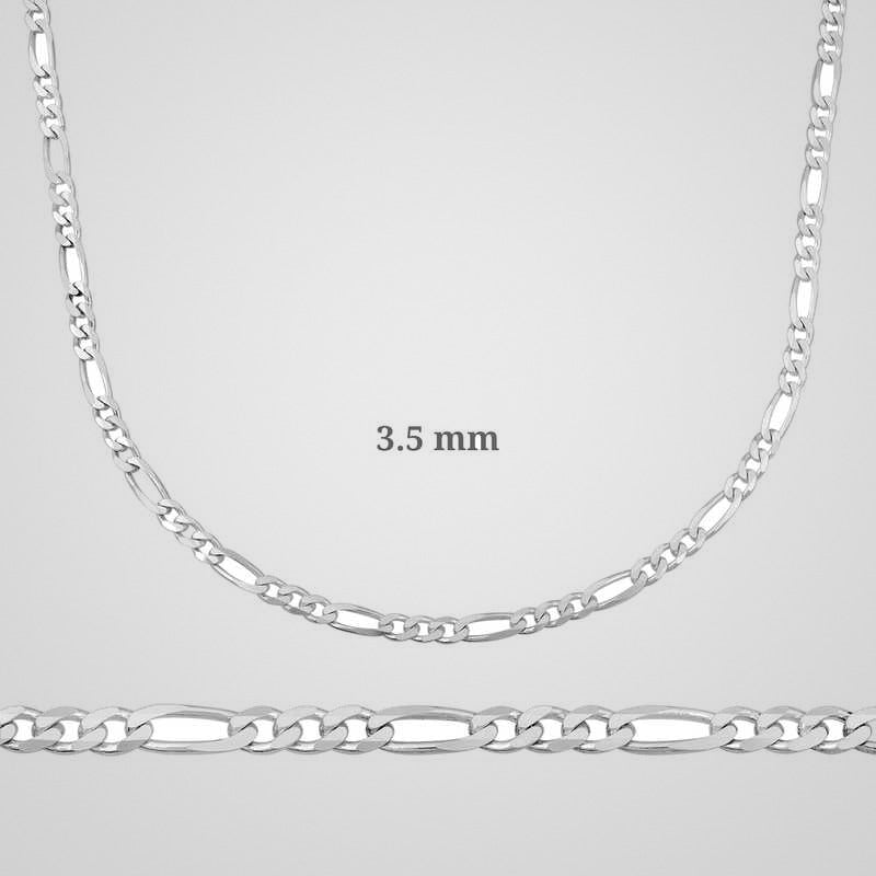 Men's 3.5 mm figaro chain necklace in 925 sterling silver