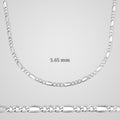 Men's 5.65 mm figaro chain necklace in 925 sterling silver