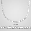 Men's 7.2 mm figaro chain necklace in 925 sterling silver