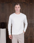 Lightweight Ribbed Crew Neck Sweatshirt in white, photo 1