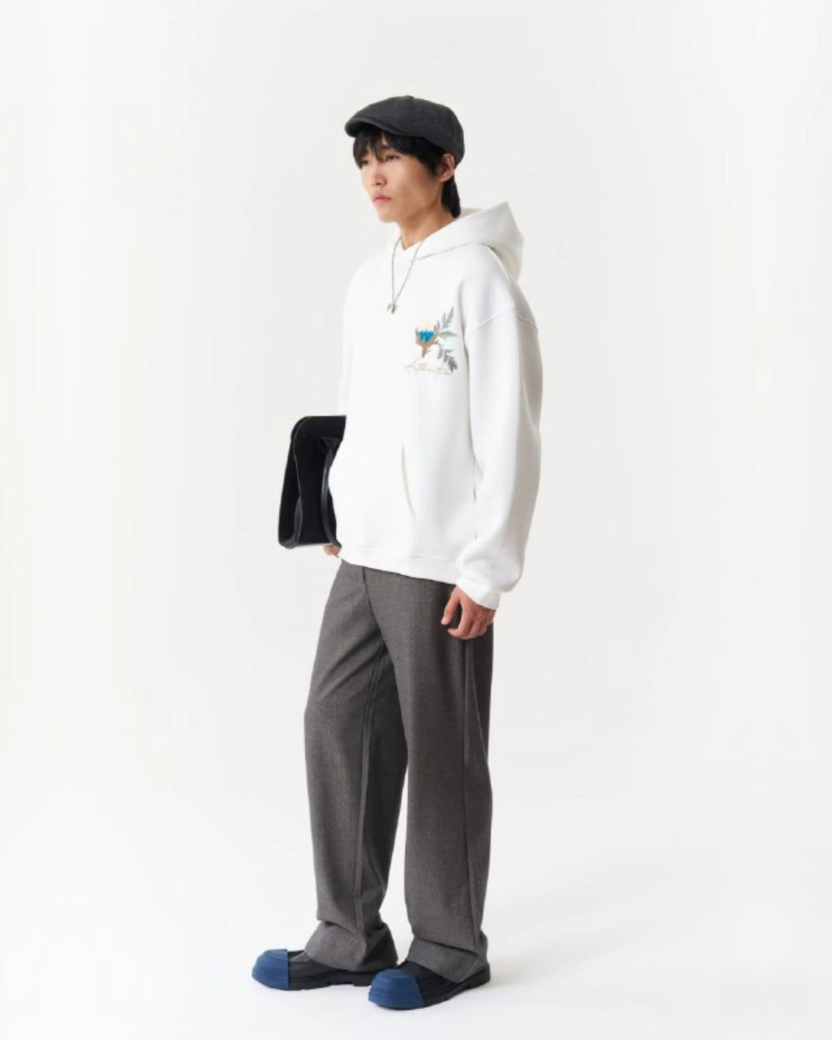 Tree of Life Authentic Patch Oversized Hoodie in white, photo 1