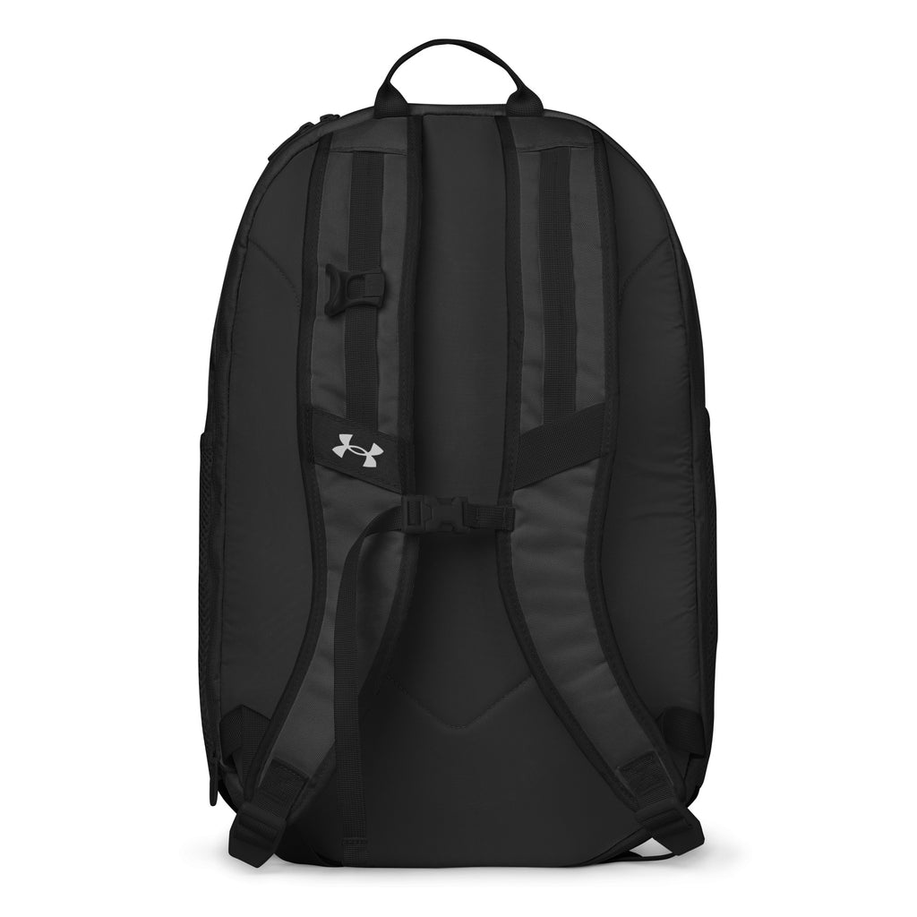 Under Armour UA Storm Commuter Backpack in Black, back view showing the padded shoulder straps and back panel.