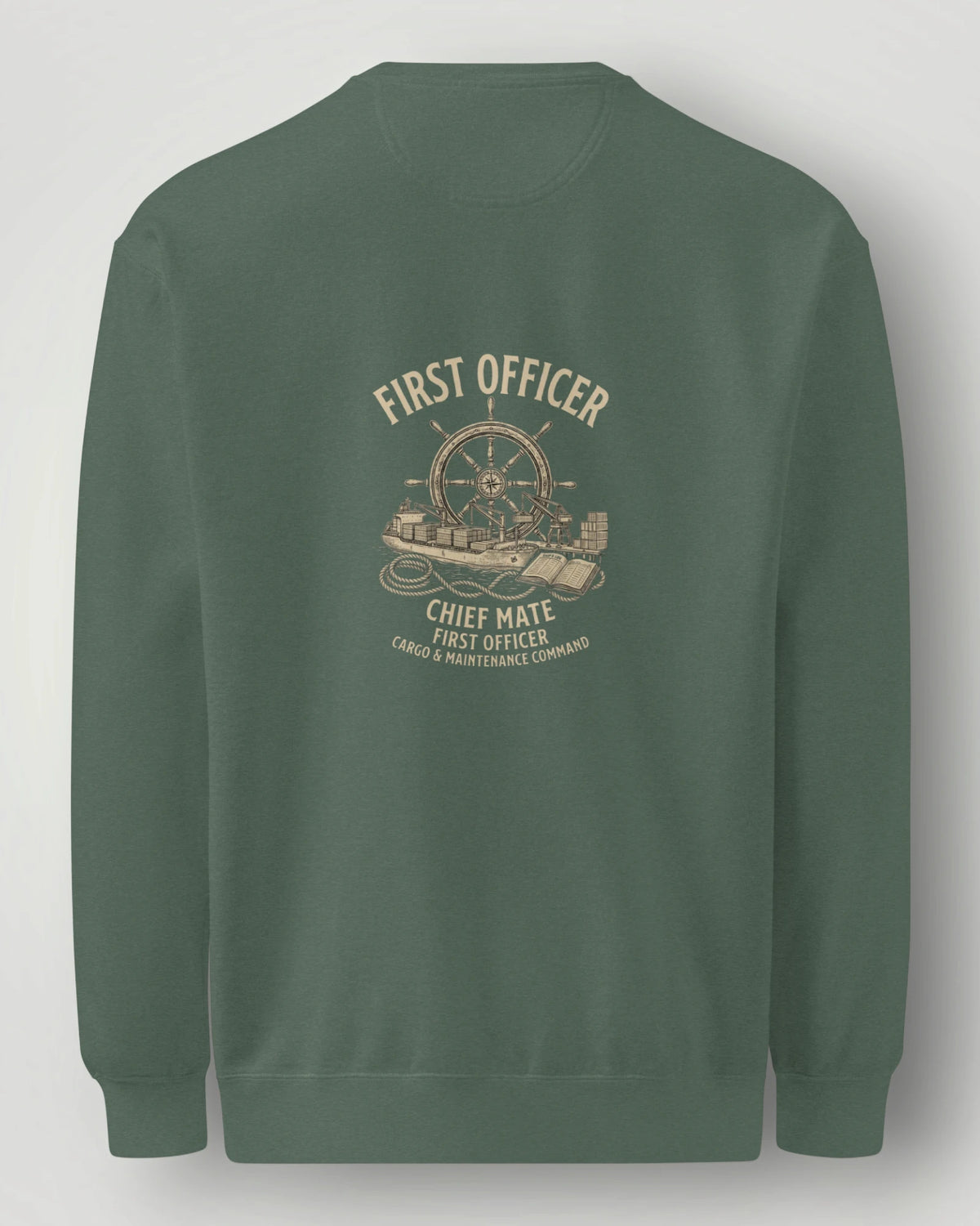 First Officer Vintage Emblem Garment-Dyed Sweatshirt
