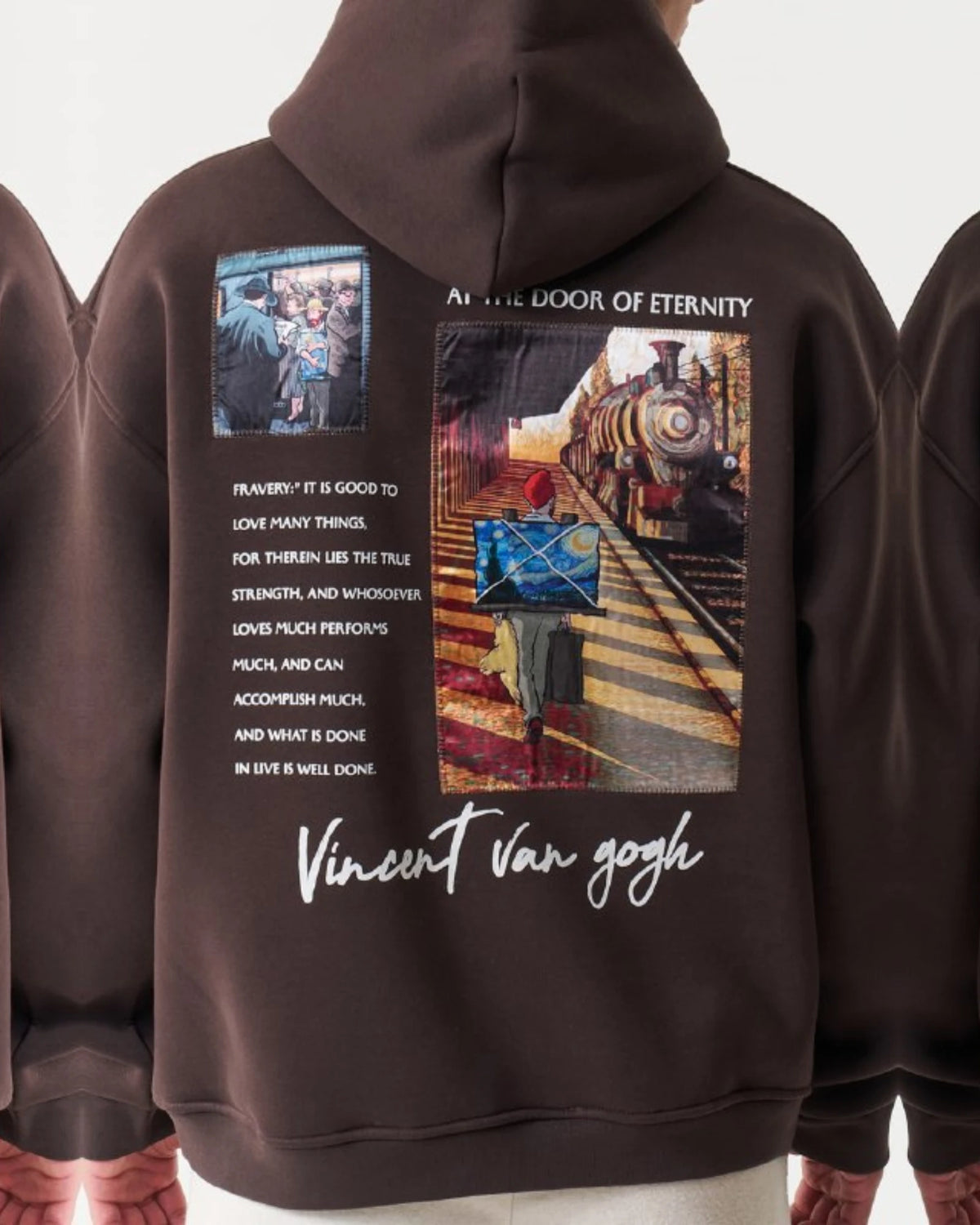 Van Gogh At Eternity's Gate Art Oversized Hoodie in brown, photo 3