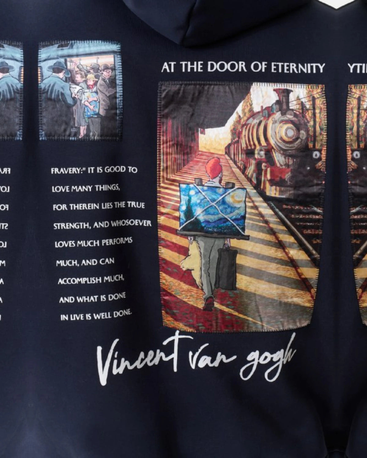 Van Gogh At Eternity's Gate Art Oversized Hoodie in navy, photo 3
