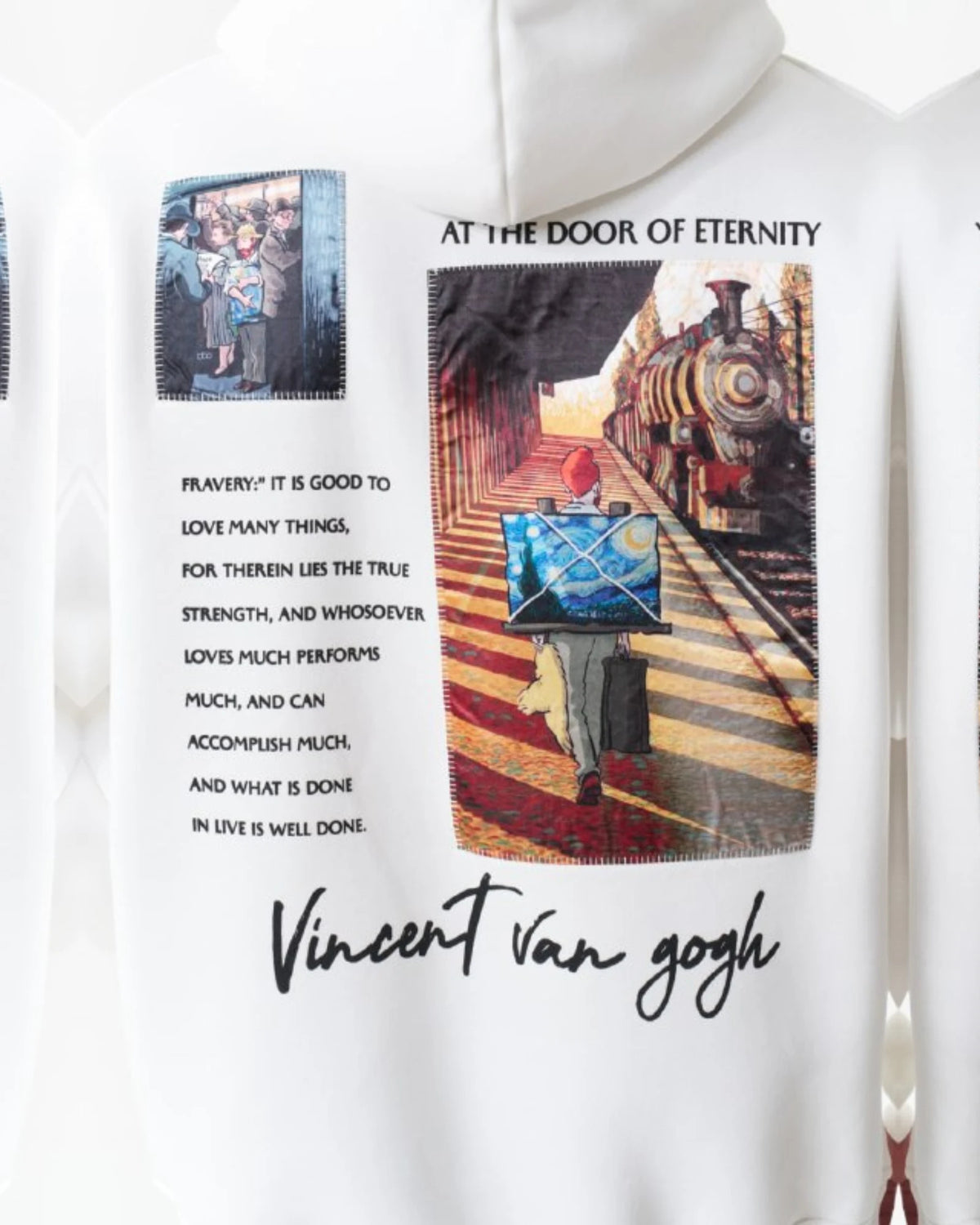 Van Gogh At Eternity's Gate Art Oversized Hoodie in white, photo 3