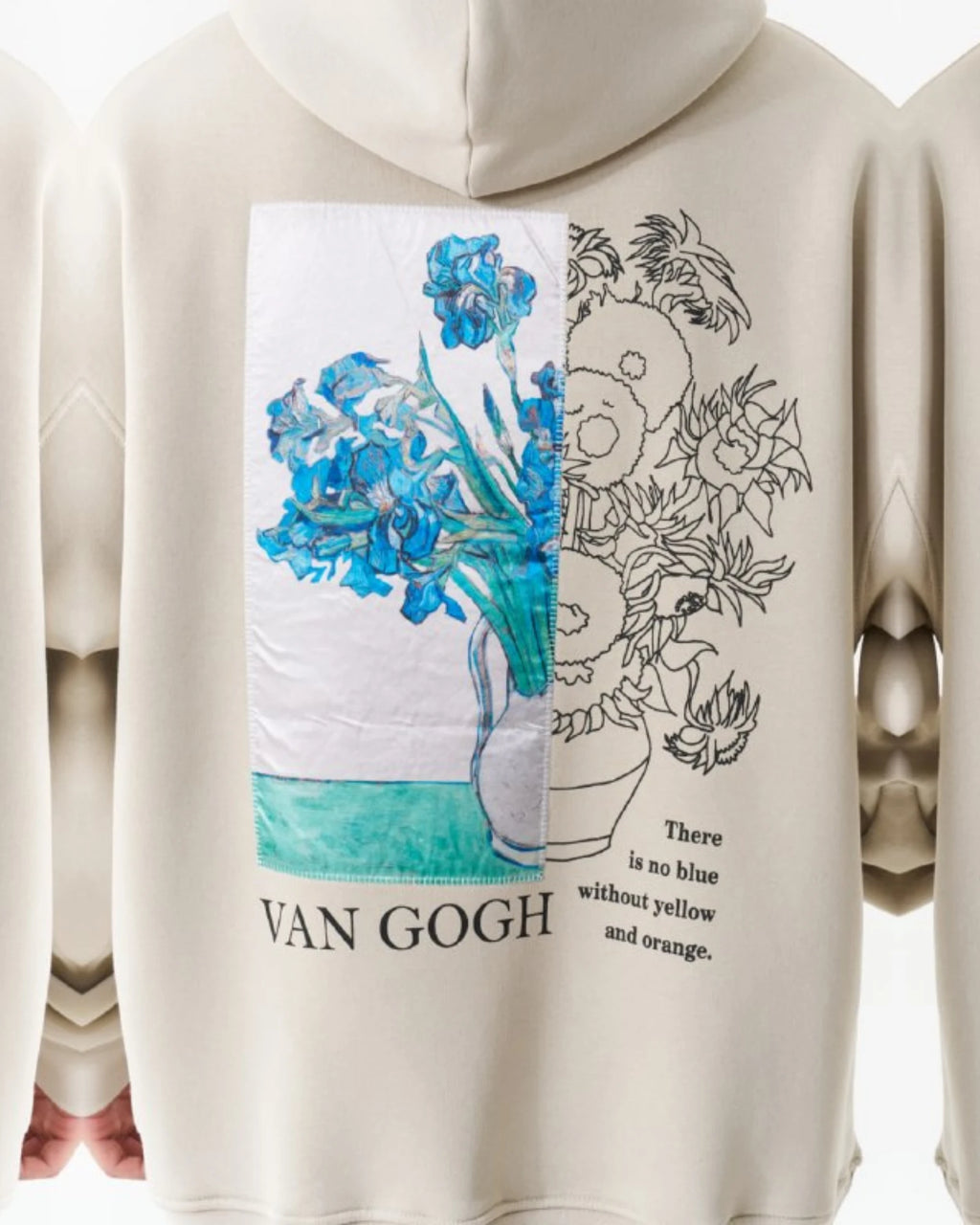Van Gogh Irises Art Oversized Hoodie in beige, photo 2