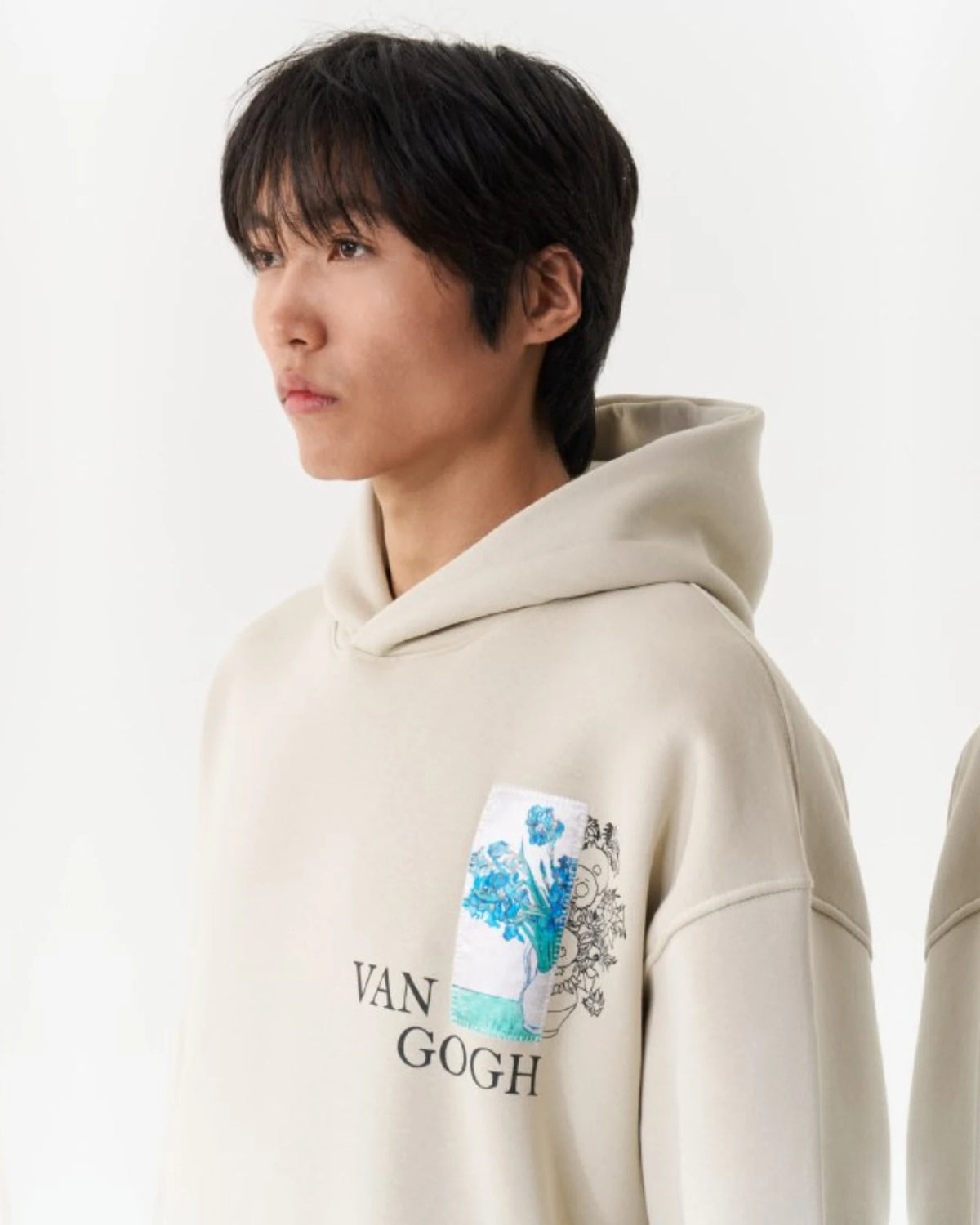 Van Gogh Irises Art Oversized Hoodie in beige, photo 3