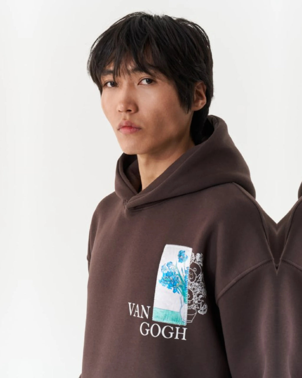 Van Gogh Irises Art Oversized Hoodie in brown, photo 2