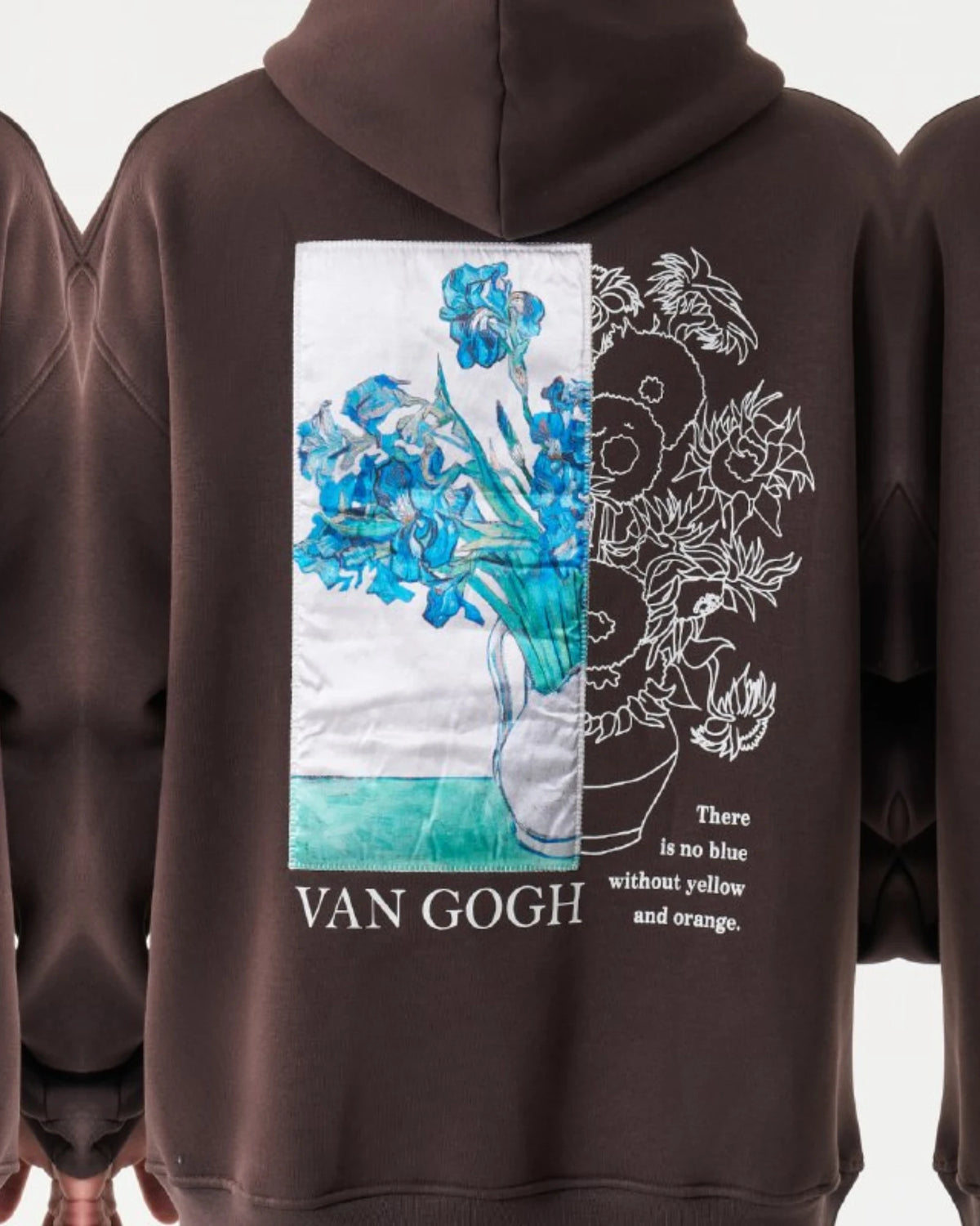Van Gogh Irises Art Oversized Hoodie in brown, photo 3