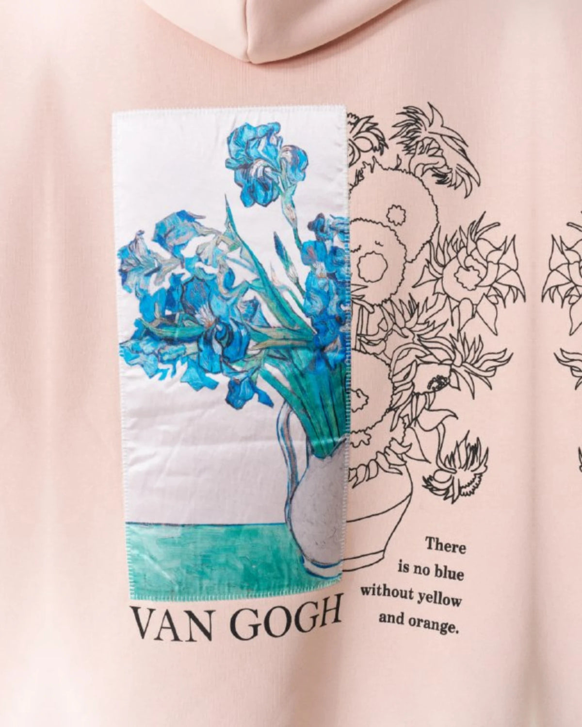 Van Gogh Irises Art Oversized Hoodie in pink, photo 2