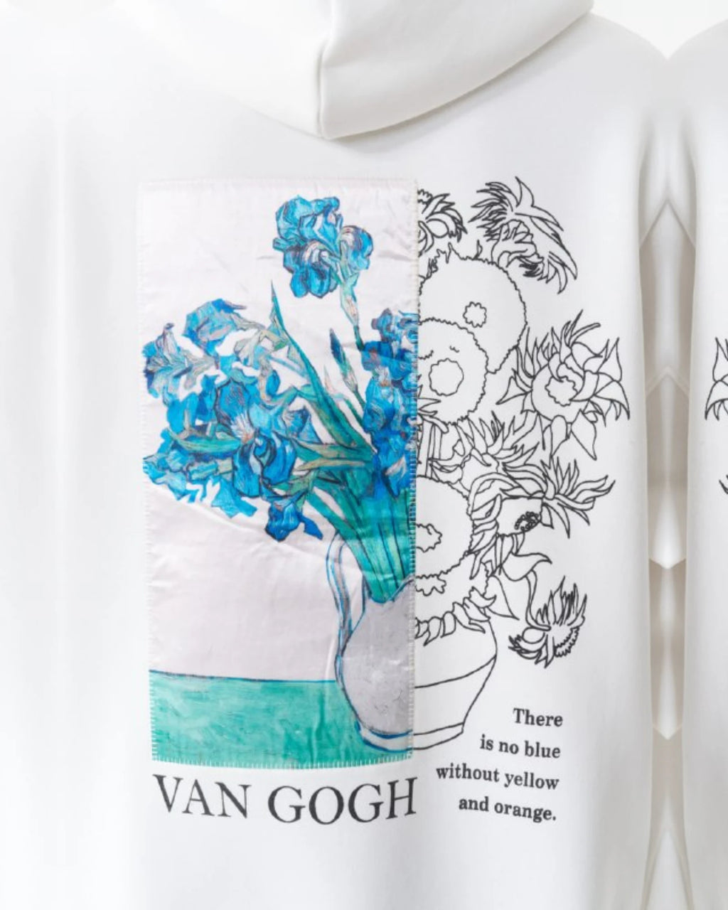 Van Gogh Irises Art Oversized Hoodie in white, photo 3