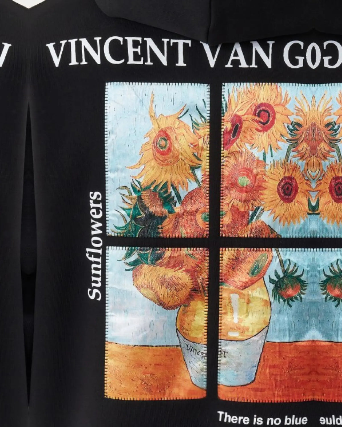 Van Gogh Sunflowers Art Oversized Hoodie in black, photo 3