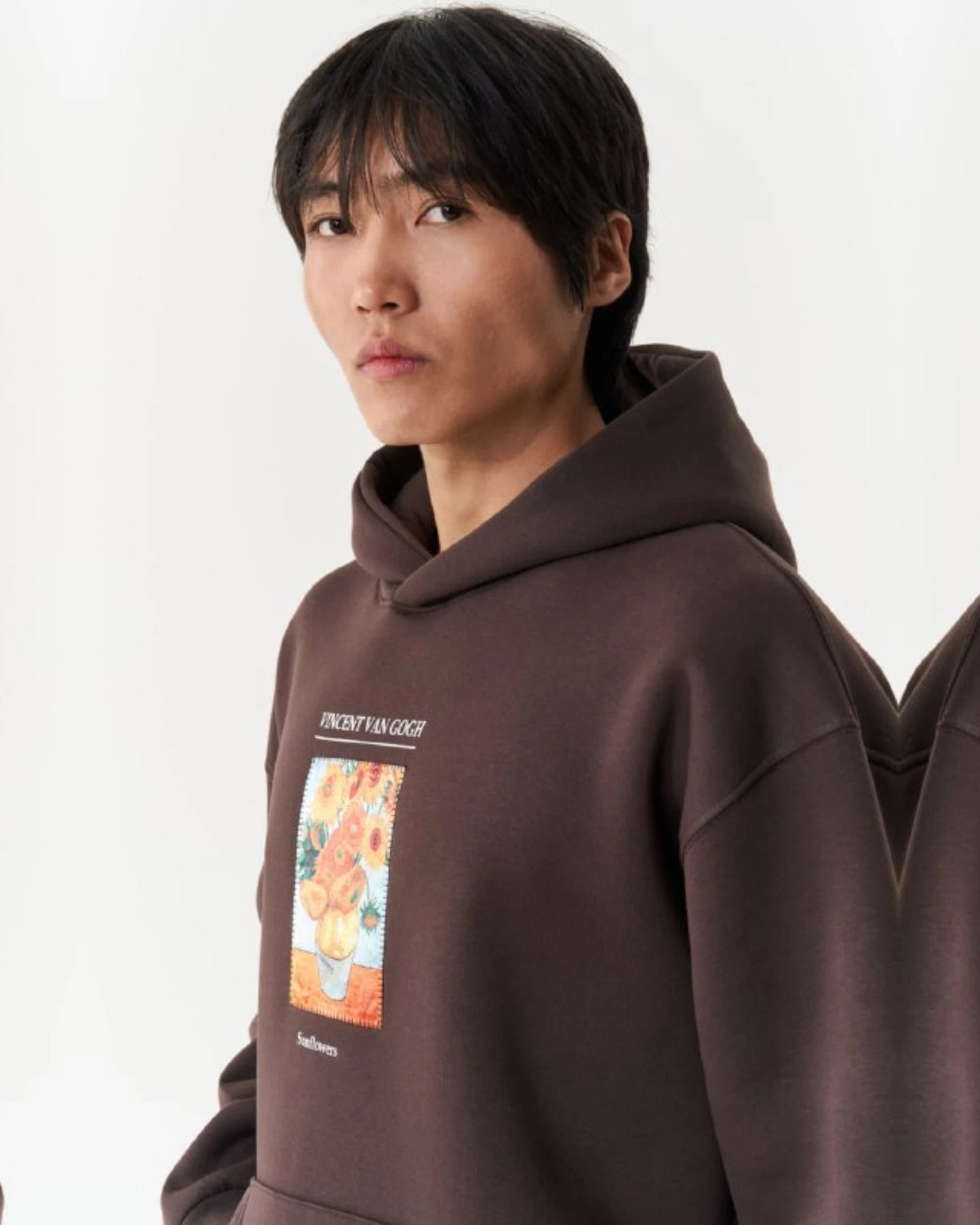 Van Gogh Sunflowers Art Oversized Hoodie in brown, photo 2