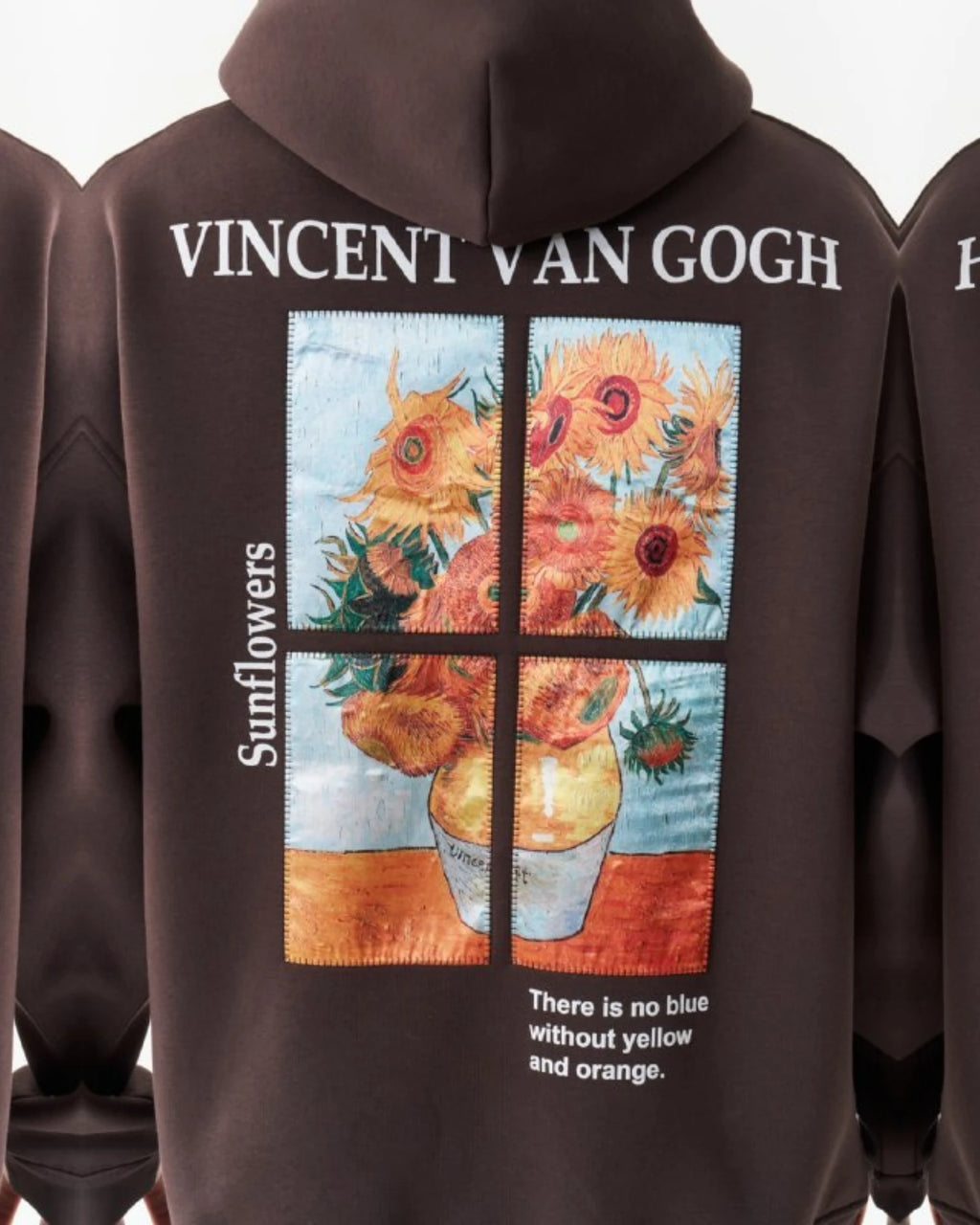 Van Gogh Sunflowers Art Oversized Hoodie in brown, photo 3