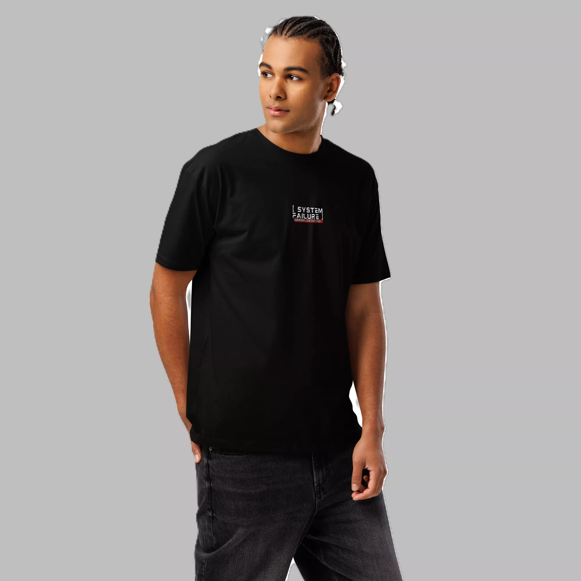 Vaporwave Statue Oversized Black T-Shirt