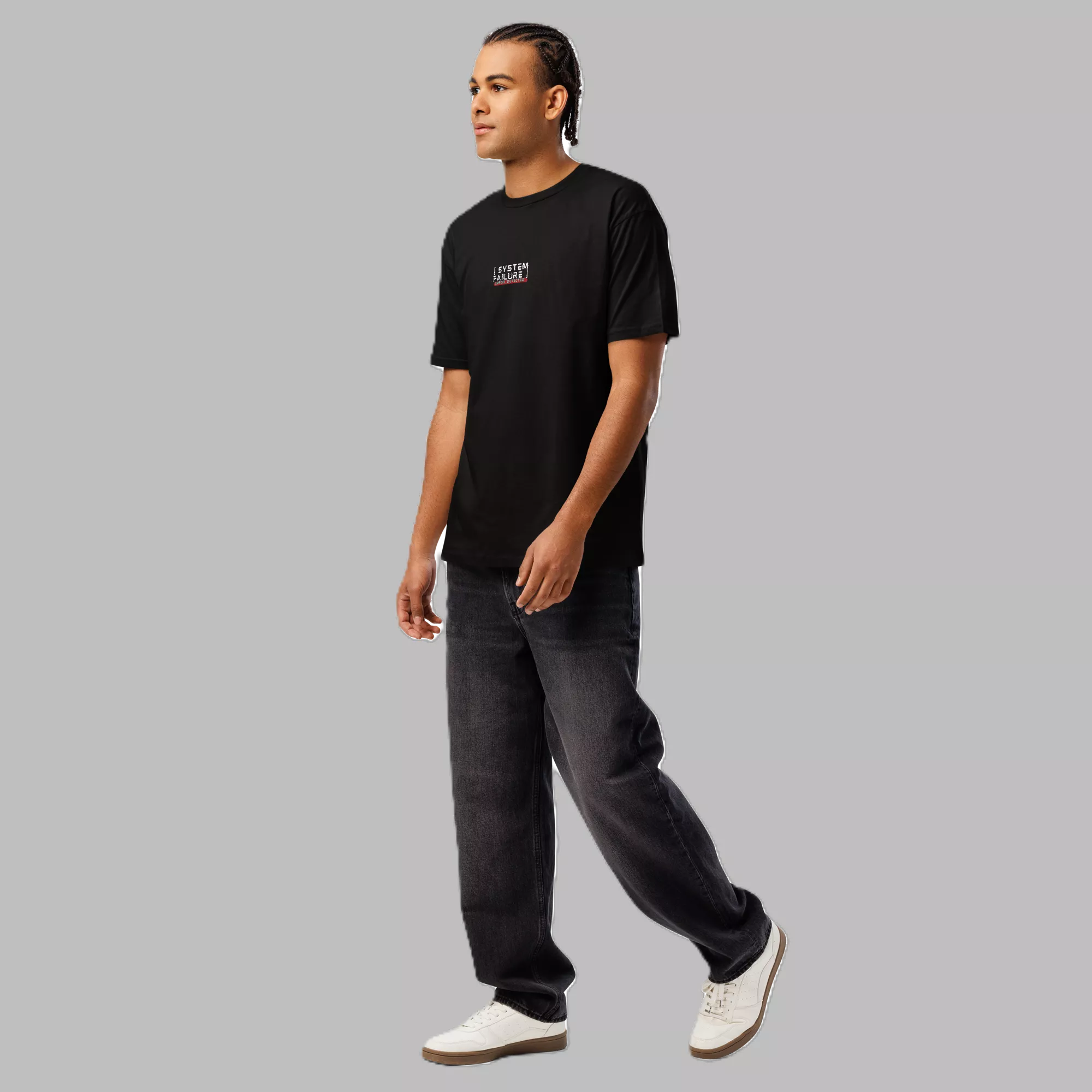 Vaporwave Statue Oversized Black T-Shirt