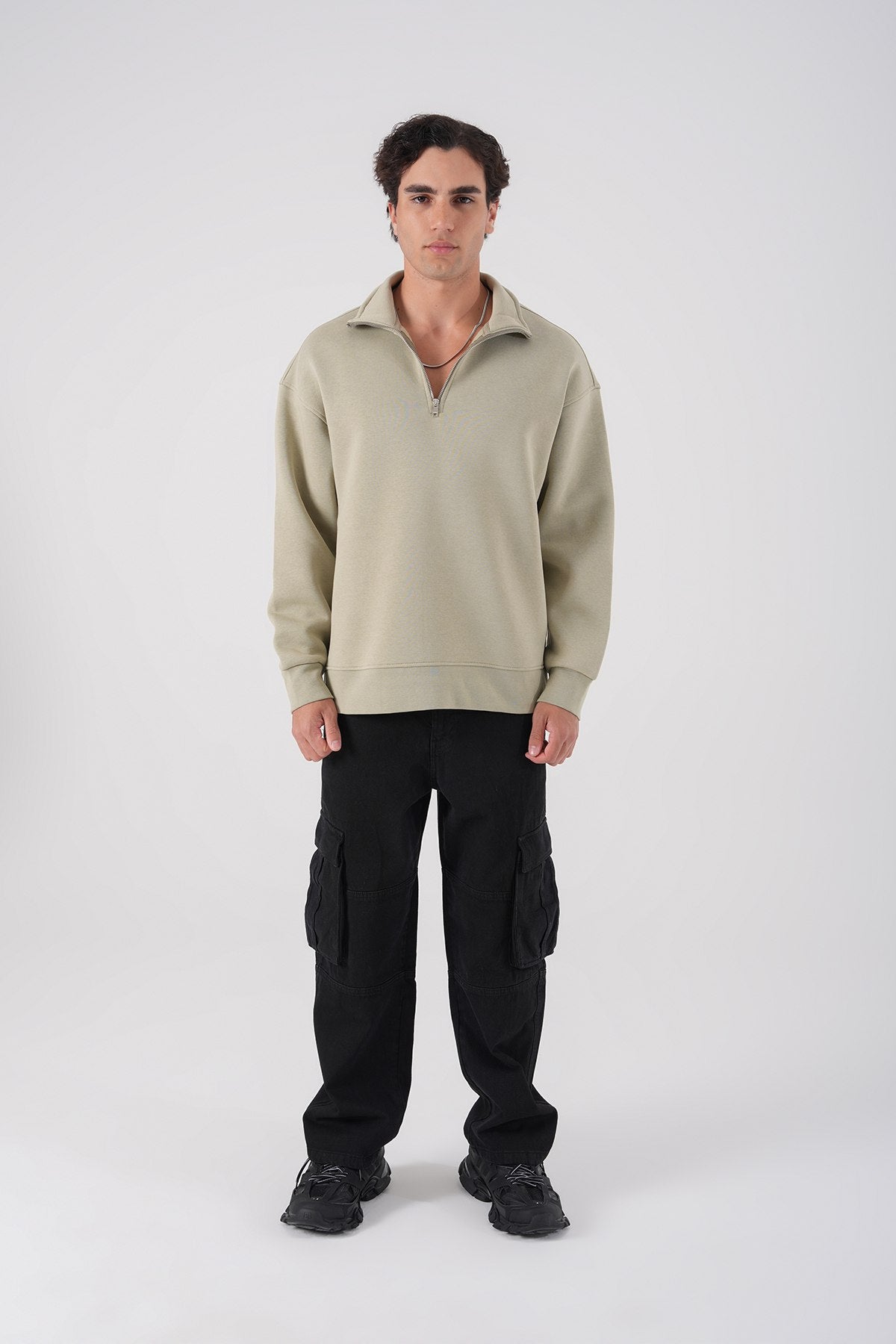 Unisex Oversize Waffle Knit Hoodie with Embossed Text