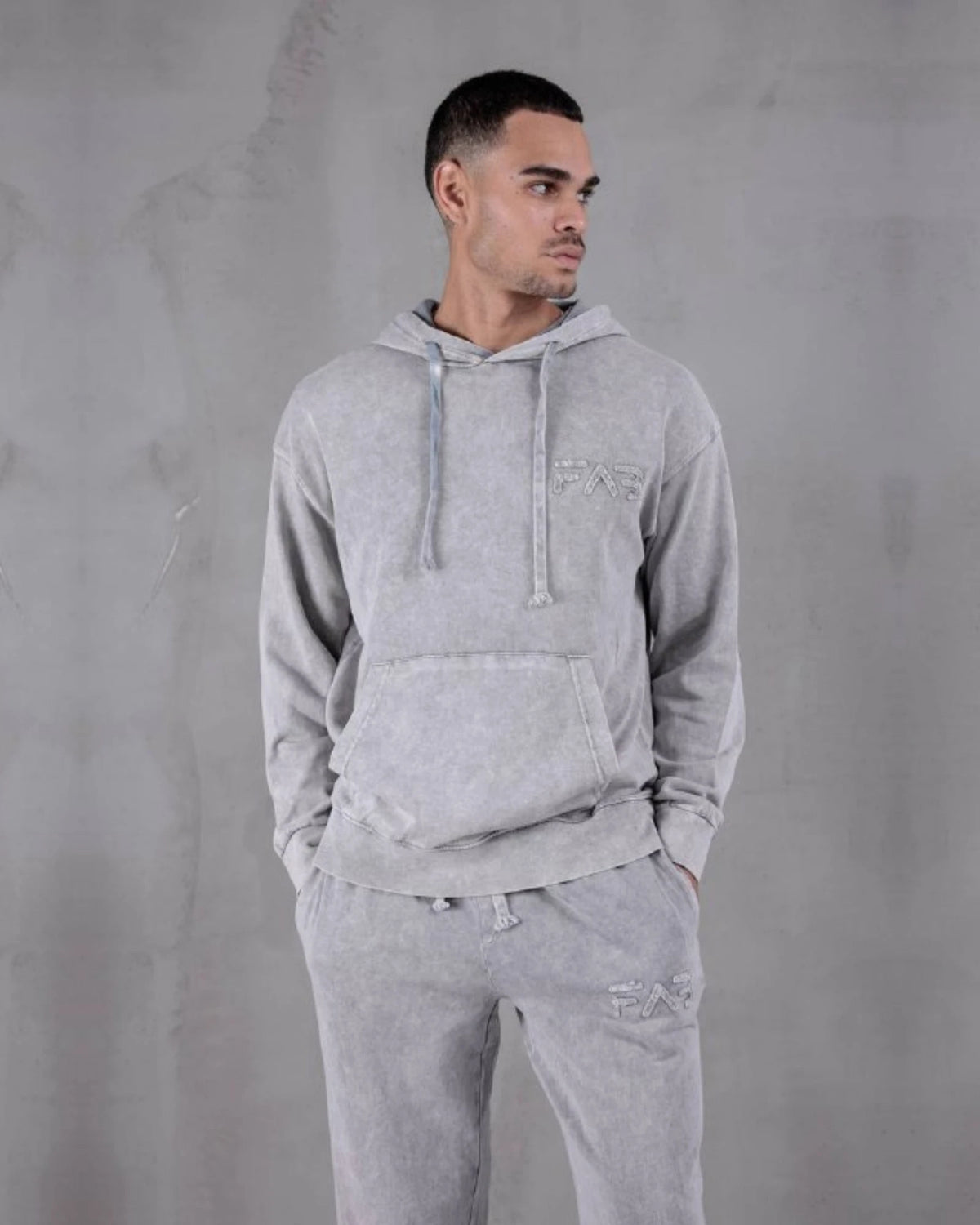 Washed Embroidered Baggy Sweatpants in gray, photo 1