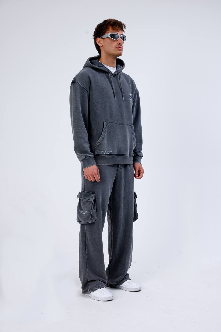 Unisex Washed Oversize Hoodie & Jogger Set - Heavyweight Tracksuit