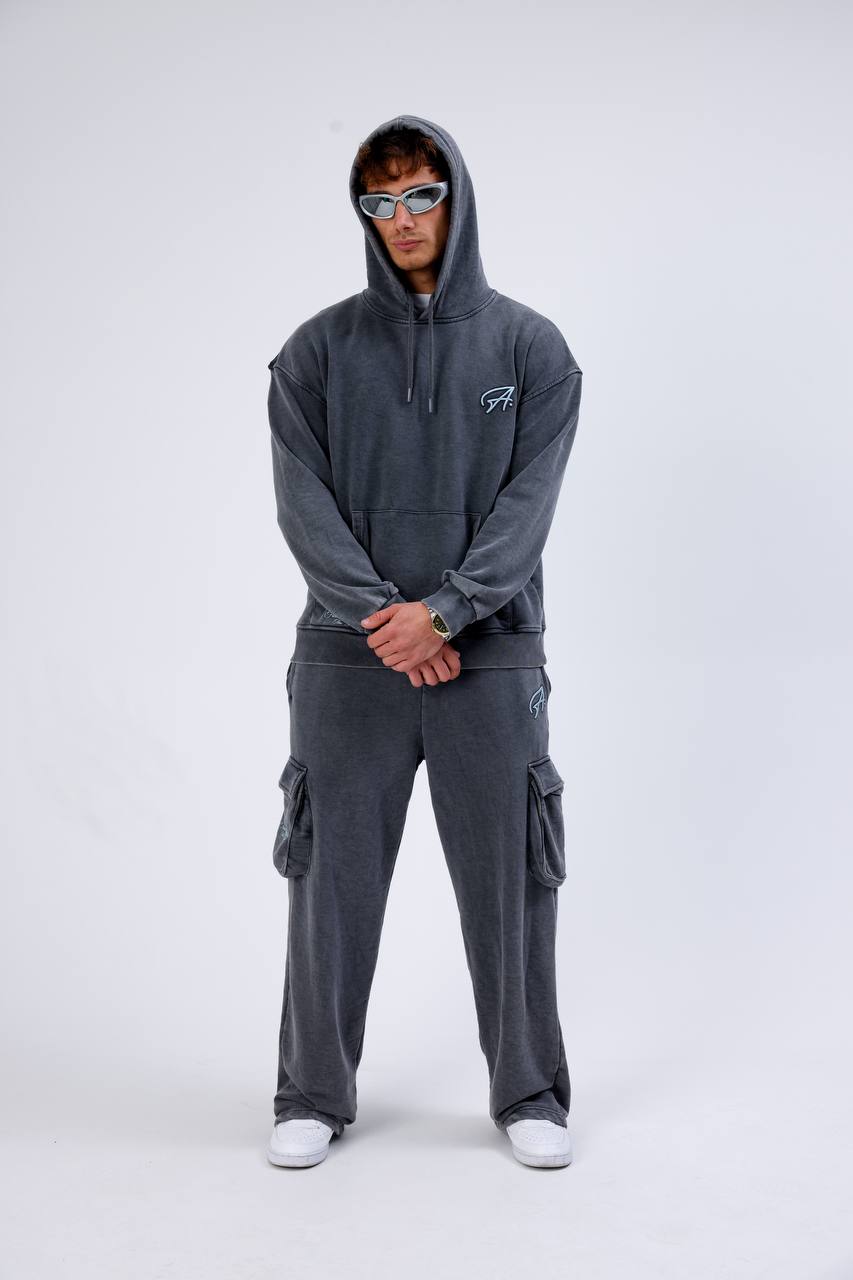 Unisex Washed Oversize Hoodie & Jogger Set - Heavyweight Tracksuit