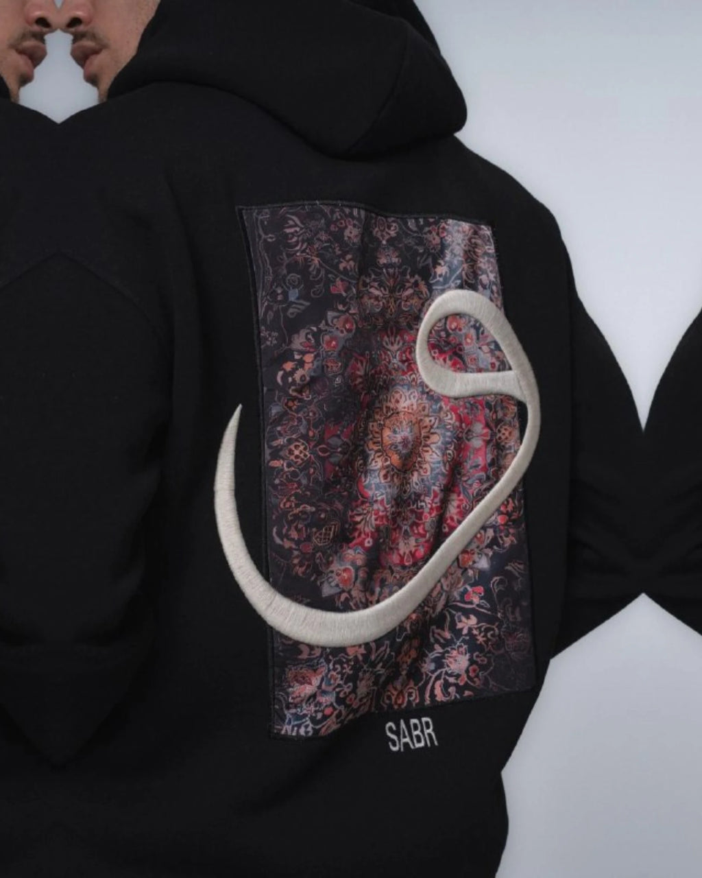 Waw Arabic Letter Hoodie in black, photo 3