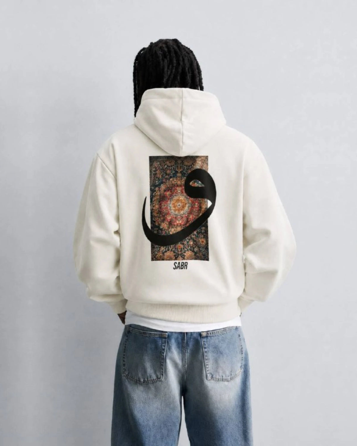 Waw Arabic Letter Hoodie in white, photo 1