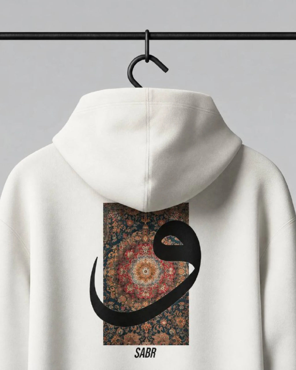 Waw Arabic Letter Hoodie in white, photo 10
